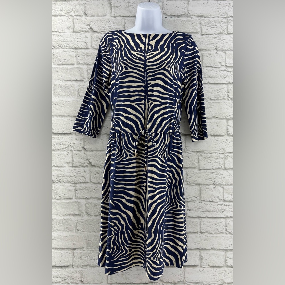 J Mclaughlin Sheath Catalina Cloth Zebra Animal‎ Print Dress Small